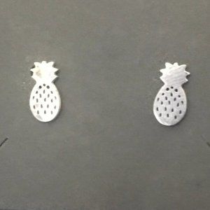 Tiny Stainless Steel Pineapple Earrings Hypoallergenic.